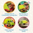 thumbnail image 3 of Battat Garbage Truck Toy Truck with Figurine, Toddler and Preschool Toys, 3 of 7