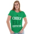 thumbnail image 3 of Xmas Chief Elf Officer Santa Helper Womens Fitted Plus Size Graphic Tee Brisco Brands 3X, 3 of 5