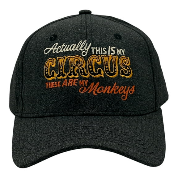 Actually This Is My Circus There Are My Monkeys Hat Funny Sarcastic Graphic Novelty Cap