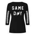 thumbnail image 4 of Ladies' Three Quarter Sleeve Round Neck Rugby Letter Printed Casual T Shirt 2 Womens Compression Shirts Ladies Tee Tops Shirts Women for Womens Tech Shirts Small Long Sleeve Shirt T Shirt Women, 4 of 4