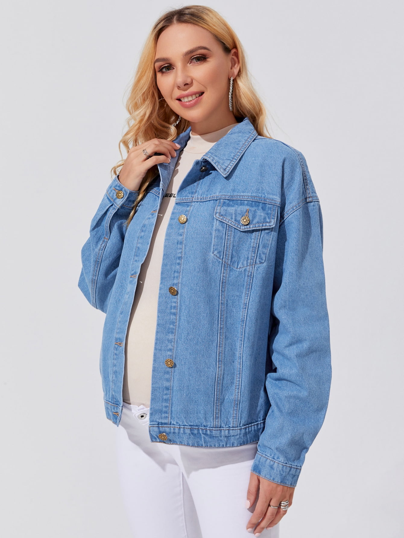 Maternity Flap Pocket Drop Shoulder 