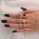 thumbnail image 5 of 9 Uds Bohe anillos geométricos Set serpiente strass nudillo anillo mujer joyería Tmvgtek Para estrenar, 5 of 9