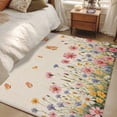 thumbnail image 4 of Spring Flower Area Rugs 4x6 ft Vintage Watercolor Pink Yellow Blue Floral Butterfly Linen Texture Washable Rug Non Slip Indoor Carpet Absorbent Floor Mat for Living Room Bedroom Dining Room, 4 of 9