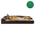 thumbnail image 5 of FurHaven Pet Products Two-Tone Faux Fur & Suede Pillow Deluxe Chaise Lounge Pet Bed for Dogs & Cats - Espresso, Jumbo, 5 of 9