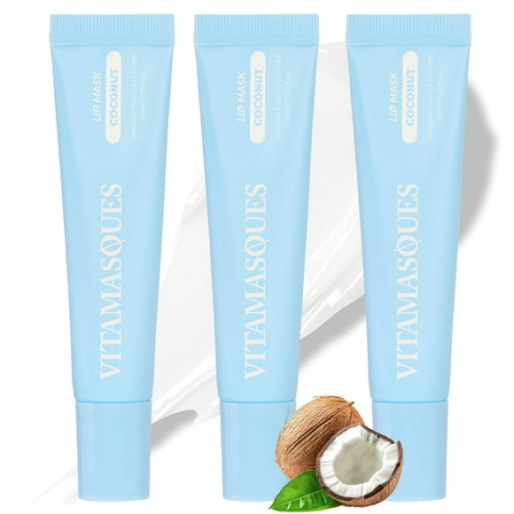 Mascarilla labial nocturna Vitamasques Hidratante con sabor a coco x3