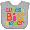 thumbnail image 3 of Inktastic Cutest Big Sister Girls Baby Bib, 3 of 4