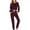 Wine, variant on Frostluinai Lounge Sets for Women Long Sleeve Crew Neck Cropped Sweatshirt Elastic Waisted Loose Sweatpants Solid 2 Piece Sweatsuits with Pocket