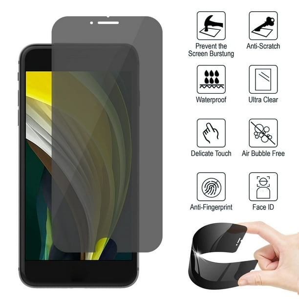 Privacidad Protector de pantalla completa Anti-See Vidrio templado para IPhone SE3 (2022) Película de acero de vidrio