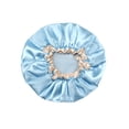 thumbnail image 2 of Happy Date Reusable Shower Cap, Large Shower Caps for women, Double Layer Waterproof Hair Caps for Long Thick Hair Bath Caps for Hair Care, 2 of 5