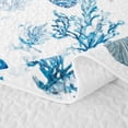 thumbnail image 5 of spefrowx Blue Octopus Starfish Quilt Full for Girls Boys, Watercolor Coral Sealife Full Bedspread Sets, 3 Pieces, 5 of 7