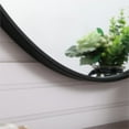 thumbnail image 7 of Allora 39" Round Mid Century Metal Frame Hooked Clear Beveled Mirror in Black, 7 of 7
