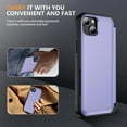 thumbnail image 2 of KOMI pour iPhone 15 Pro Max Étui avec Porte-Cartes Noir, étui à Rabat 2 en 1 Résistance Antichoc Protection Robuste Étui iPhone 15 Pro Max Robuste avec Support Violet, 2 of 5