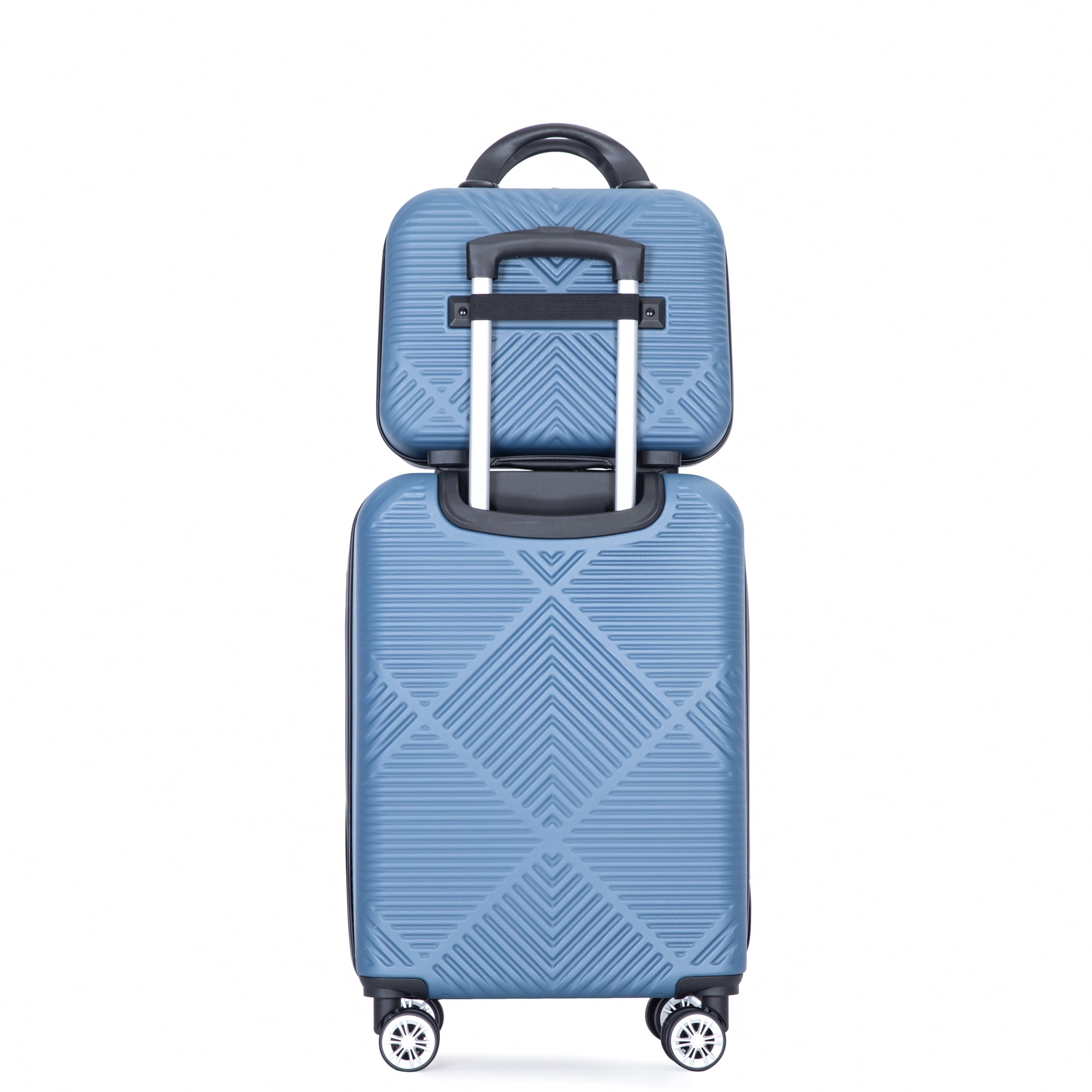 Tripcomp Luggage Sets 4 Piece Suitcase Set (14/20/24/28)Hardside Suitcase with Spinner Wheels Lightweight Carry on Luggage(Blue)