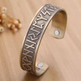 thumbnail image 3 of Pulsera elástica ancha con runas vikingas dorado, 3 of 9