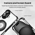 thumbnail image 5 of Entronix Magnetic Clear Case for iPhone 16, Built-in Kickstand Ring Shockproof Bumper, Black, 5 of 7
