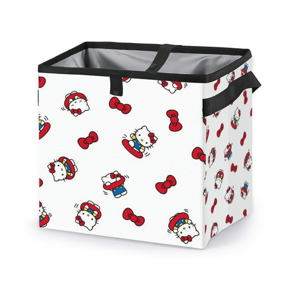 Hello kitty Car trash can, leak-proof back seat, cute trash bag hanging, suitable for SUV truck van, car trash can front seat