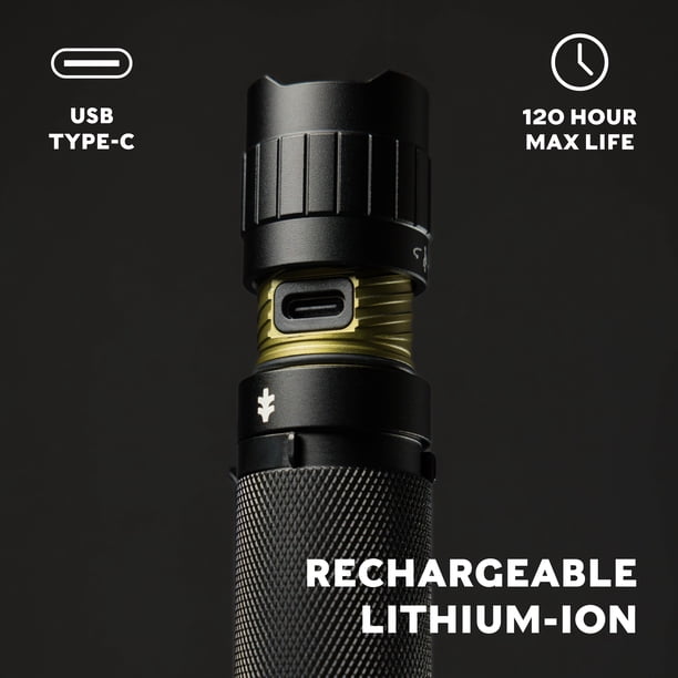 Swiss Tech TAKTISCH 2500LM Rechargeable Tactical LED Flashlight