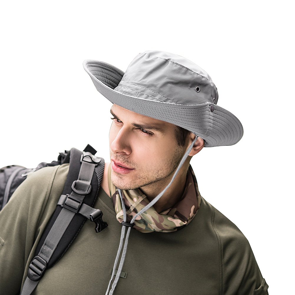 Wide Brim Sun Hat for Men Outdoor Sun Protection Boonie Summer Hat for Safari Hiking Fishing Cycling - image 3 of 3