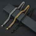 thumbnail image 3 of Hip Hop Stainless Steel Cuban Chain Bracelet For Women 3 5 7 mm Simple Stainless Steel Men Bracelet Gold Color Jewelry, 3 of 5