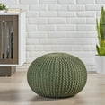 thumbnail image 2 of GDF Studio Belle Modern Knitted Cotton Round Pouf, Green, 2 of 7