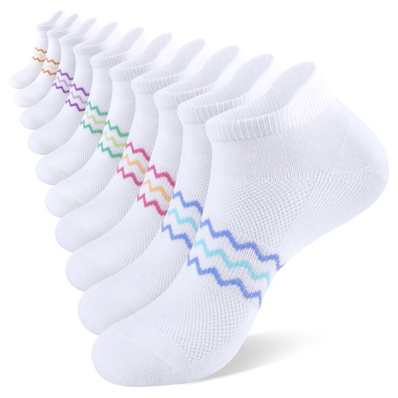 LOOIKOOS 10 Pairs Womens Ankle Socks, Low Cut Lightweight Breathable Casual Tab Socks