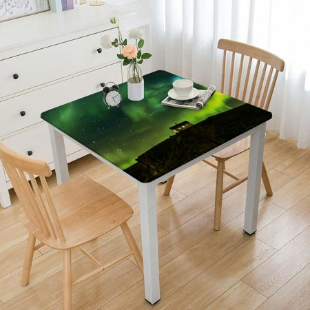 

Elastic Edge Square Fitted Tablecloth Mandala Boho Pattern Polyester Table Cloth for Kitchen Dining Party Patio Tabletop Decoration Fit for Square Table