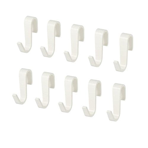 Gancho para posavasos Happy Hook con ganchos en forma de S, 10 unidades, blanco