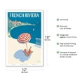 thumbnail image 2 of French Riviera - Cote d’Azur France - Vintage Travel Poster by Bernard Villemot c.1947 - Master Art Print (Unframed) 12in x 18in, 2 of 4