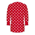 thumbnail image 7 of CHGBMOK Womens Polka Dots 3/4 Sleeve Blouses Button On Crew Neck T Shirts Casual Dressy Tops Going Out Outfit, 7 of 7