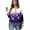 Dark Purple, variant on Women's Autumn Winter Snowflake Print Top Waffle Henry Shirt for Winter Themed Comfortable and Casual Shirts with Loose Knit,Black,L