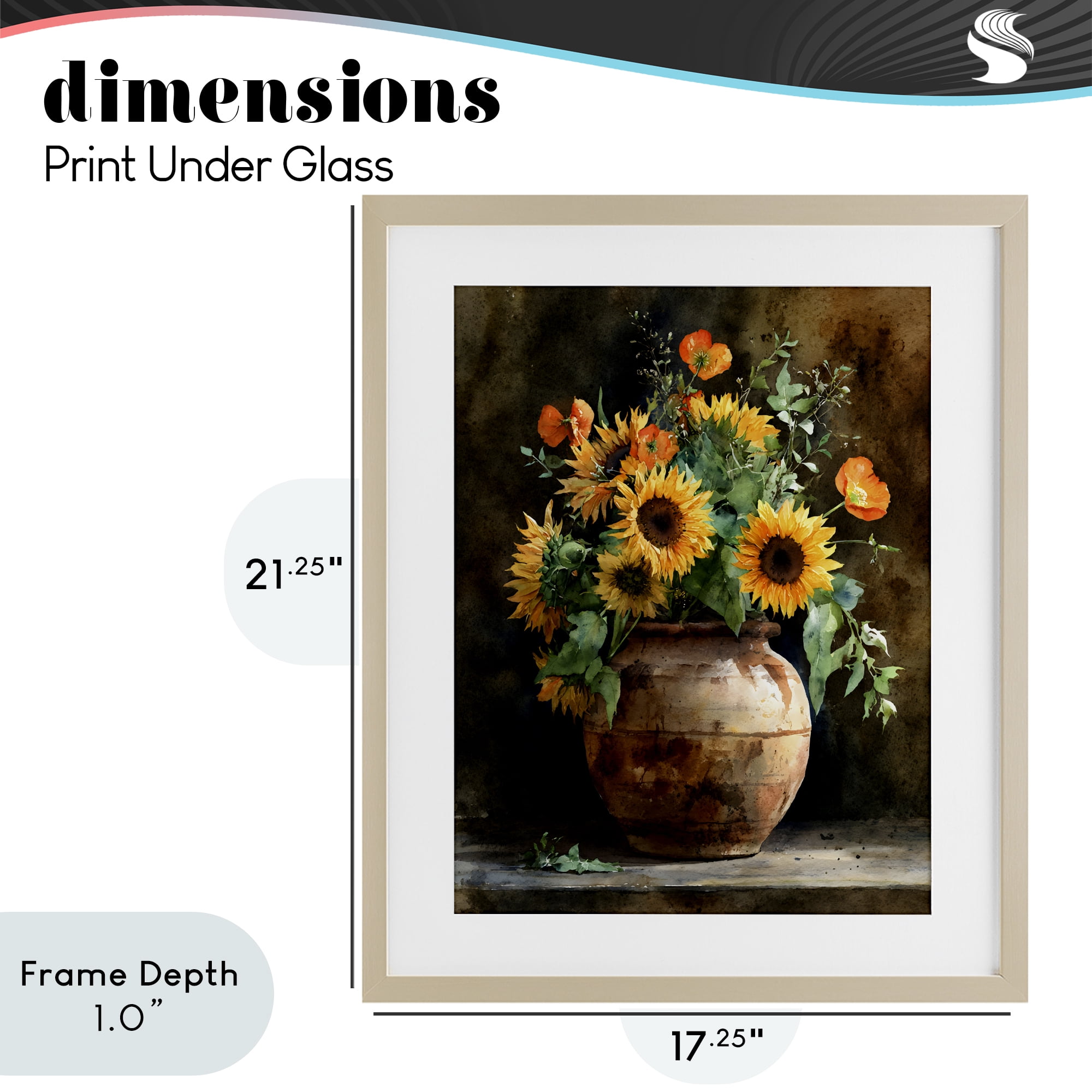Stupell Industries Rustic Sunflower Display Birch Framed Print Under Glass, design by Franklyn Gregory