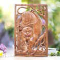 thumbnail image 5 of NOVICA Wood relief panel, 'Hear Me Roar', 5 of 7