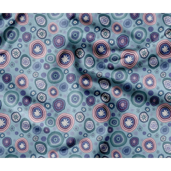 Soimoi Heavyweight Cotton Canvas Fabric Material- 56 Inch Wide, Blue- Abstract Print, Ideal For Making Durable Tote Bags, Backpacks, Upholstery, Cushions, Tents, Furniture Covers, 1 Yard