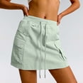 thumbnail image 2 of GPOECD Pleated Tennis Skirt Stylish and Comfortable High Waist Flowy Skirt for Women with Pockets and Elastic Waistband Casual Skirts for Women Green,XL, 2 of 6