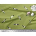 thumbnail image 2 of Soimoi Green Poly Georgette Fabric Flying Stork Bird Print Fabric by Yard 52 Inch Wide, 2 of 3
