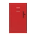 thumbnail image 2 of Space Solutions 24.5 inch High 2 Shelf Mini Storage Locker Cabinet, Welded Metal, Fully Assembled, Vented Door, Red, 2 of 6
