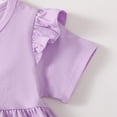 thumbnail image 6 of Infant Baby Girls Clothes 6 Months Girls Outfits 12 Months Girls Short Sleeve Top Floral Pants Headband 3PCS Girls Clothing Set Purple, 6 of 9