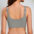 thumbnail image 4 of Wang6 Womens Front Zipper Wireless Sports Bras Seamless Plus Size Padded Workout Bras Full Coverage Running Yoga Gym Bralettes T Shirt Bra Grey M, 4 of 5