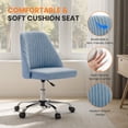 thumbnail image 3 of Silla de escritorio Simple Deluxe sin brazos azul con ruedas, 3 of 7