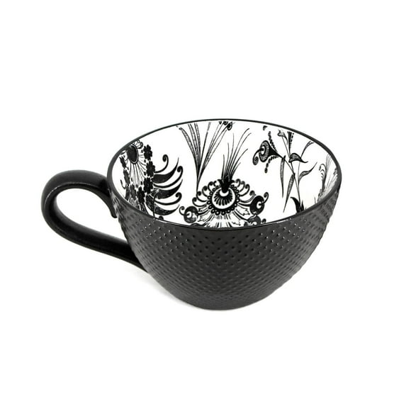 Ma Maison Black & White Floral Mug, 450ml (15oz) Mug