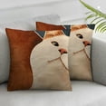 thumbnail image 3 of Dark Orange Decorative Velvet Throw Pillow Cover with Cloth Texture Patchwork Cushion Case Modern Pillowcase for Sofa Couch Bedroom Living Room Home Decor, 3 of 7