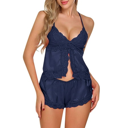 

LBECLEY Lace Pajama Shorts for Women Womens Large Loose Pajamas Pajamas Lace Soild Lingerie Set Home Clothes Sequin House Slippers for Girls C M