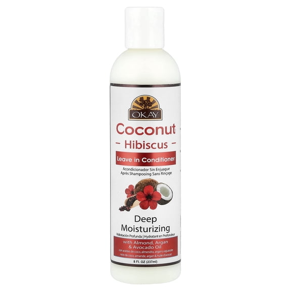 Okay Pure Naturals Deep Moisturizing Leave in Conditioner, Coconut Hibiscus, 8 fl oz (237 ml)