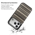 thumbnail image 2 of Striped Fabric Black Beige Texture Leather Wallet Case for iPhone13 pro max Wallet Case Card Holder Flip, 2 of 8