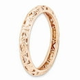 thumbnail image 3 of Sterling Silver Stackable Expressions Pink-plated Carved Ring - Size 9, 3 of 3