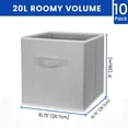 thumbnail image 4 of Storage Cubes Criusia, 28 x 28 cm, tela plegable, paquete de 10 unidades, color gris, 4 of 7