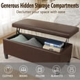 thumbnail image 5 of Homebeez 42 Inch Faux Leather Storage Ottoman Bench with Lift Top, Modern Rectangular Foot Rest for Living Room, Bedroom, Entryway, End of Bed, Blackened Red, 5 of 18
