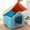 Blue, variant on Pet House, Pet House Supplies, 14.1x12.6x15.7" Comfortable Pet Cat Dog House, House Cat Puppy Shelter