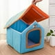 thumbnail image 1 of Casa de mascotas Gray Flock - Caseta plegable con tejado desmontable para gatos y perros, cama de cueva autocalentante de 30x30x34 cm, sala de arena de forro polar cálida en invierno, 1 of 7