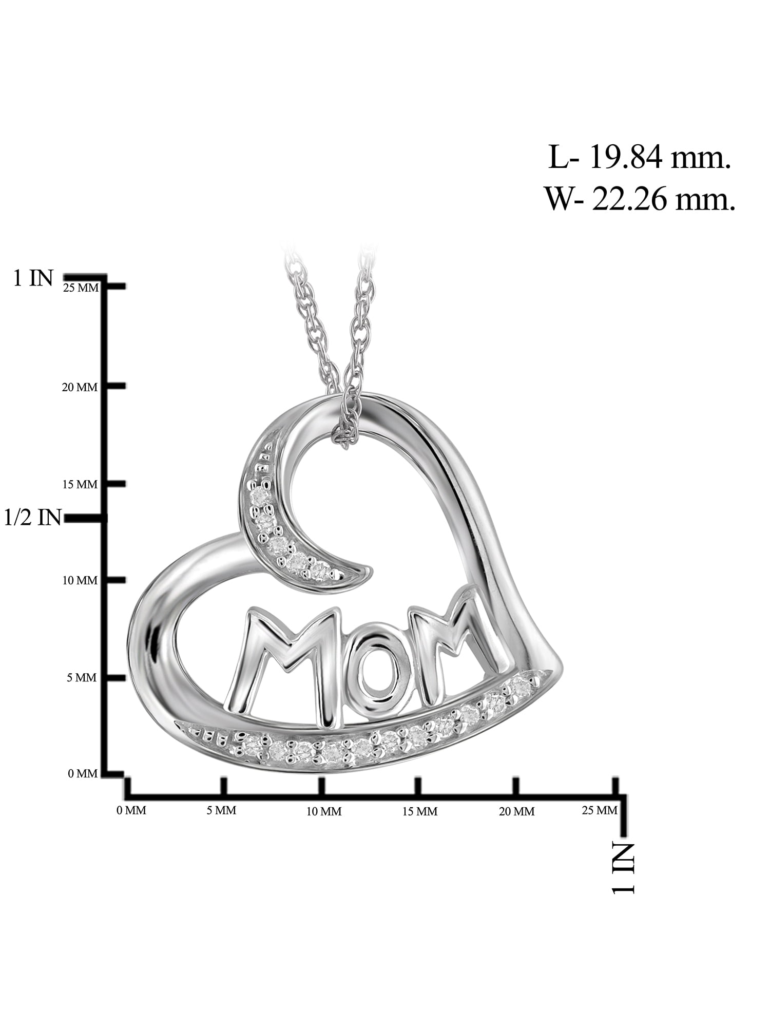 JewelersClub Mom Necklace Sterling Silver Necklace for Women – Beautiful Accent White Diamonds + 0.925 Sterling Silver Mother Daughter Necklace – Mothers Day Gifts Necklaces for Women